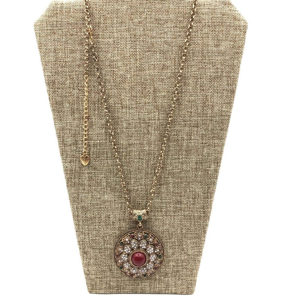 Betsey Johnson Retired Mughal Style Statement Pendant Necklace 24"